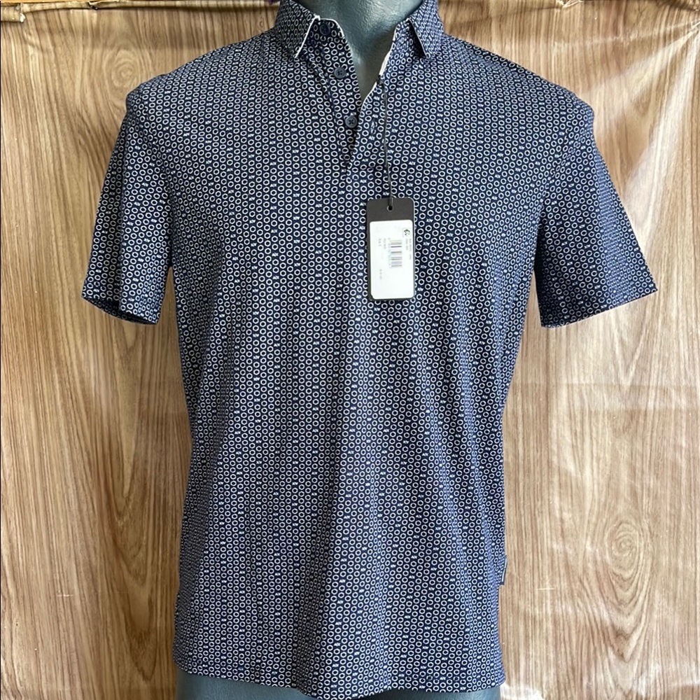 NWT Men's Blue Patterned Shirt
